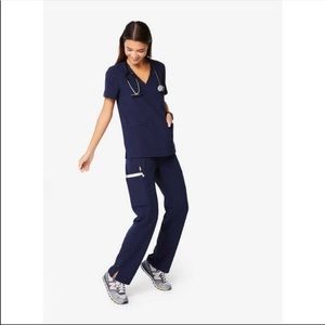 Figs Kade cargo scrub bottoms pants navy blue Tall Large LT